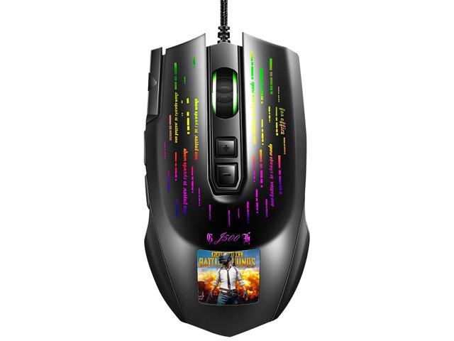 Gaming Mouse with Touch-Screen Display 1000DPI RGB Backlight Gamer Mice For PC - Black