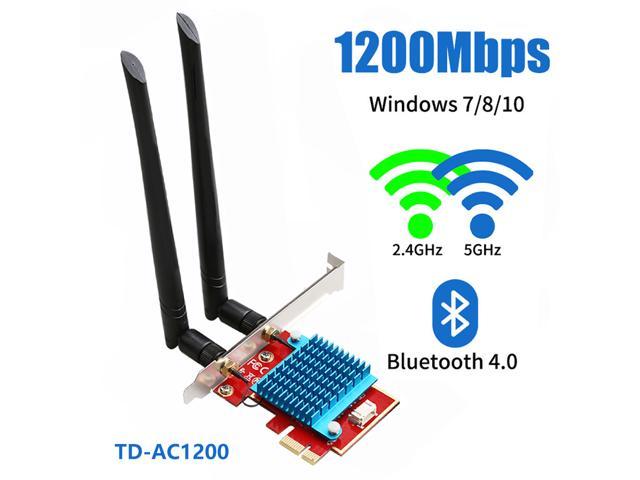 Bluetooth4.0 Dual Band 2.4G /5G 867Mbps WLAN Network Card for Intel 7265 Desktop Computer Network Card PCI Express Network Adapter for Win 7/8/8.1/10