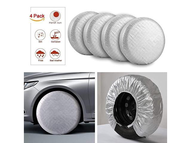 Aluminum Film Set of 4 Tyre Covers Protector for Car RV Trailer Wheel 27''-29''