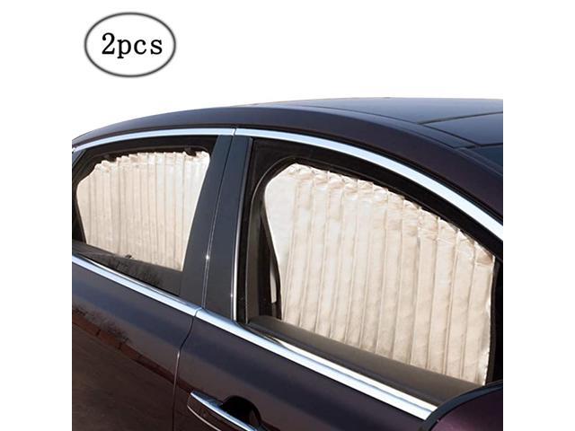 2pcs Car Side Window UV Protection Curtain Sun Shade Vehicle Slidable Retractable Window Shield for Sedan SUV 