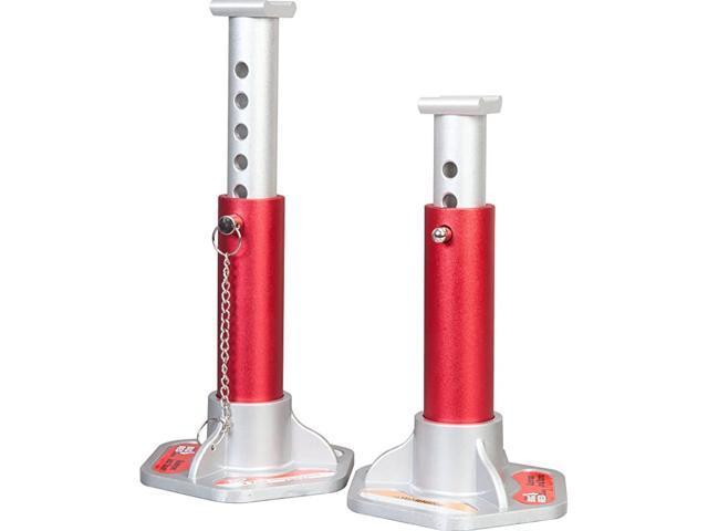 RED T43004 Torin Aluminum Jack Stands with Locking Support Pins 3 Ton 6000 lb Capacity RedSilver 1 Pair