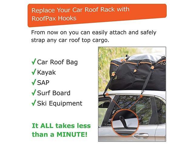 6 Rooftop Cargo Tie Down Hook Straps for Strapping Down Any Car Top Luggage NEW