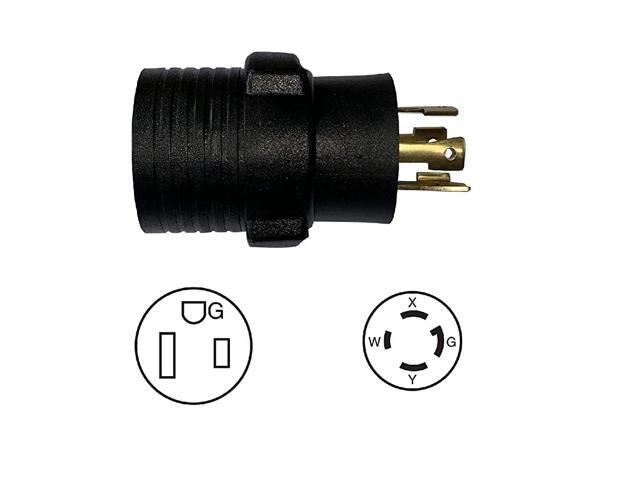 Nema L14 30p To 6 50r Compact 240v 30 Amp Twist Lock 4 Prong Male Plug To 3 Prong Female Receptacle Generator Welder Dryer Ev Charger Power Cord Adapter Connector Newegg Com