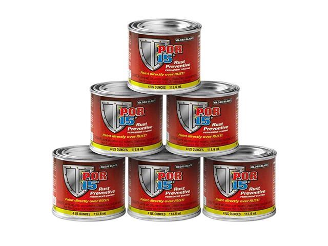 POR-15 Six Pack Rust Preventive Coating, Stop Rust and  Corrosion Permanently, Anti-rust Protective Barrier, 4 Fluid Ounces, Gloss  Black, Pack of 6 : Automotive