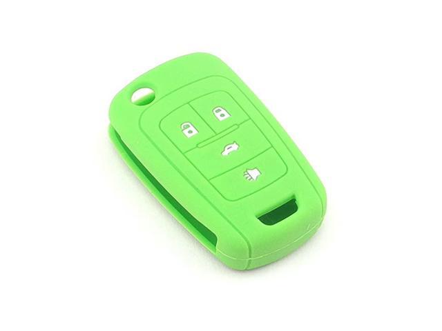 Silicone Protecting Vehicle Remote Start Key Case Cover Fob Holder for Chevrolet Camaro Cruze Equinox Malibu Orlando Sonic Green Color