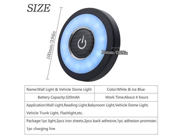 LED Wall Light Pack for Room Bedroom Bathroom RV Ceiling Dome Map Trunk Lights Lamps Flashlight White Ice Blue Cars Interior Trailer Camper Wireless Charge Movable Bright 12V 1 Year Warranty【1797】 