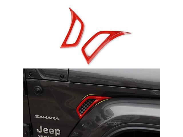 Wheel Eyebrow Side Air Conditioning Vent Decoration Cover Trim for Jeep  Wrangler JL JLU Gladiator JT 2019-2021(2pcs,red) 