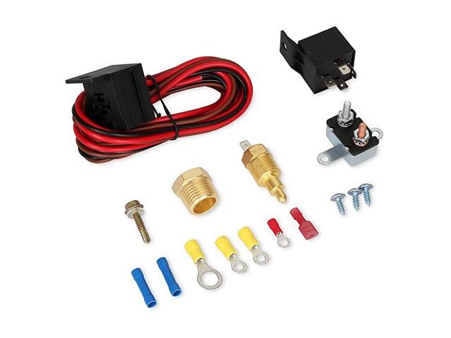 175-185 Degree Electric Cooling Fan Thermostat Kit Temperature Relay Wiring Switch Accessories 