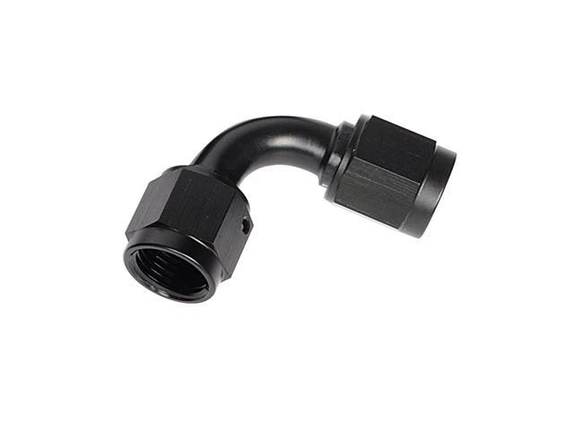 8AN Female Flare Coupler AN8 Fuel Swivel Hose Adapter Fittings Straight Aluminum Female Coupling Pipe Connector Black Anodized 