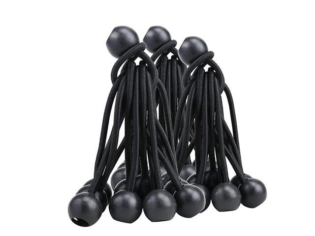 30 Pack Black HeavyWeight 4 Inches Tarp Cords Weather Resistant Bungee Balls 