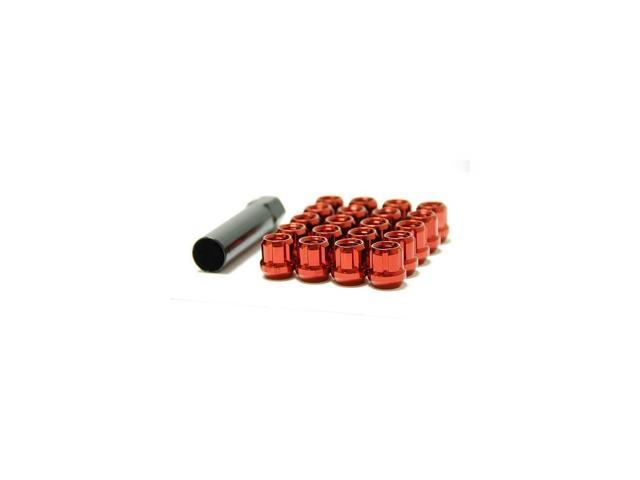 Set of 20 Muteki 31886B Black 12mm x 1.5mm Open End Lightweight Spline Drive Lug Nut Set with Key,