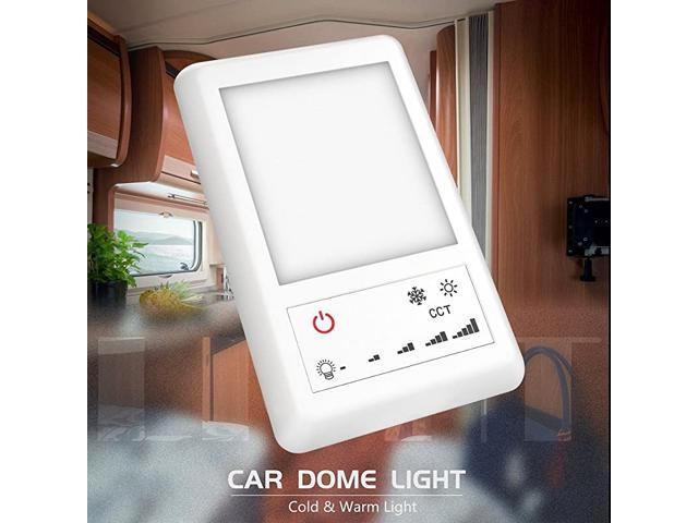 Jtron Double LED RV Dome Light Double 12V DC Interior Light with 5-Model Lighting Touch Screen Switch Perfect Interior Replacement 24V Lighting for RVs,Motorhomes,Campers,5th Wheels,Trailers 