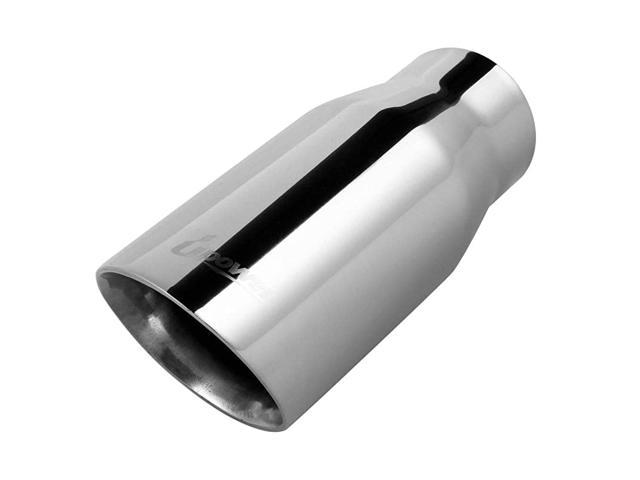 Bolt On Design 3 inlet to 4.5 outlet Exhaust TIP，3 X 4.5 X 9 Inches Black Stainless Steel Exhaust Tip 