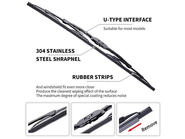 Front and Rear Windshield Wiper Blade Kit - Replacement for Subaru Outback 2015-2018 Full Size 2018 Subaru Outback Rear Wiper Blade Size