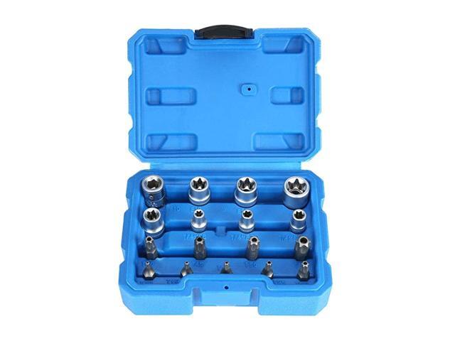 Torx Socket Set and Torx Star BitsTamper Proof38 14 DriveT10 T55 E6