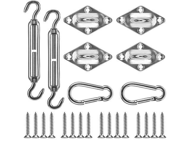 Sun Shade Sail Hardware Installation Kit 6/8'' Stainless Steel for Outdoor 24pcs 