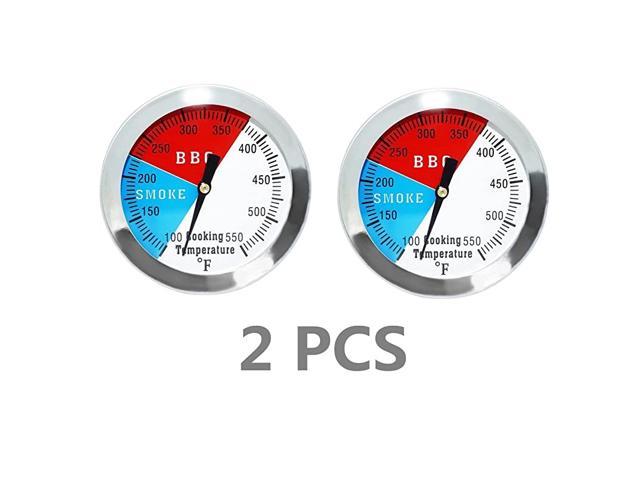 3 18 Inch Barbecue Charcoal Grill Smoker Temperature Gauge Pit BBQ  Thermometer Fahrenheit and Heat Indicator for Meat Cooking Port Lamb Beef  Stainless Steel Temp Gauge 