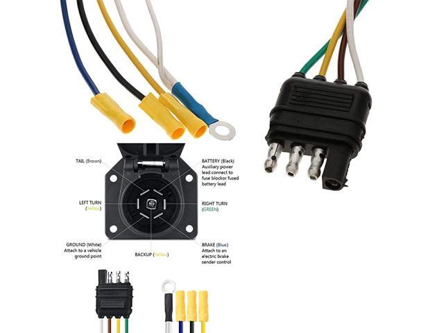 Trailer Wiring 4 Flat To 7 Way : How To Adapt A 7 Way Round Connector