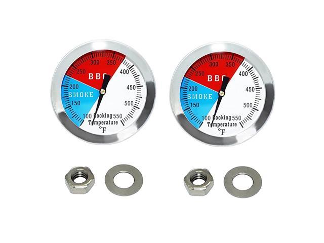 3 18 Inch Barbecue Charcoal Grill Smoker Temperature Gauge Pit BBQ  Thermometer Fahrenheit and Heat Indicator for Meat Cooking Port Lamb Beef  Stainless Steel Temp Gauge 