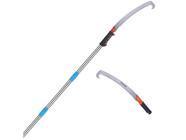 Pole Saw High Reach Pole Pruner with 10ft Lightweight Stainless Steel Pole Manual Pole Cutter for Trees
