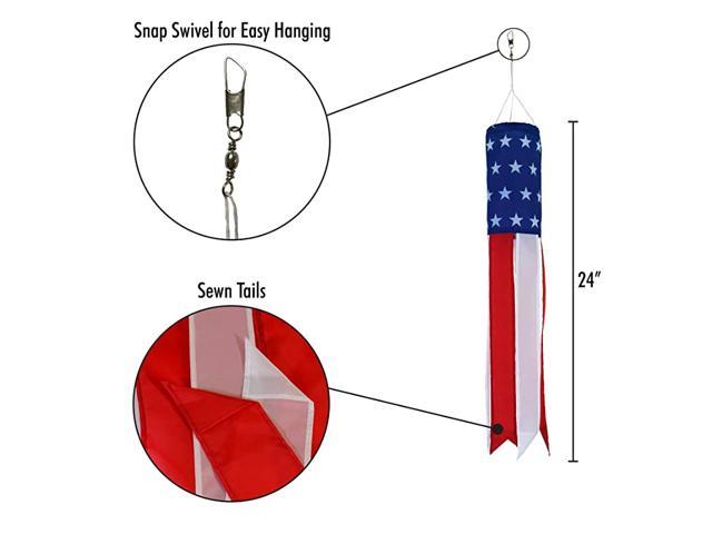 In the Breeze Stars and Stripes Patriotic Hanging 24 Inch Windsock