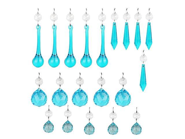 10 Clear Hanging Rain Drop Crystal Glass Pendant Chandelier Lamp Prisms parts 