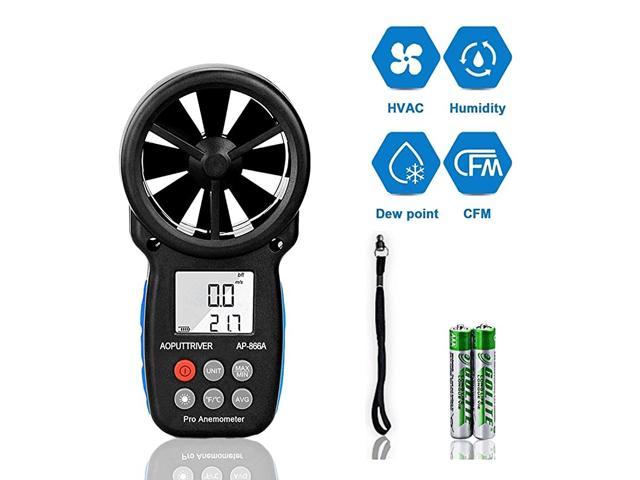 Handheld Anemometer Portable Wind Speed Meter With Flashlight CFM Backlight LCD 