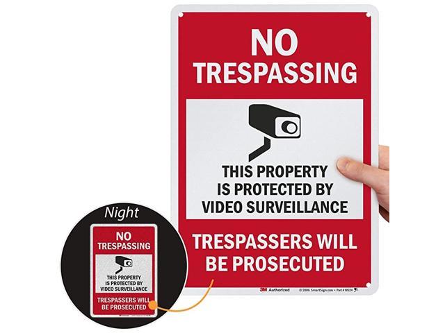 K2257RA14 No Trespassing This Property is Protected by Video Surveillance Sign | 10quot x 14quot Engineer Grade Reflective Aluminum