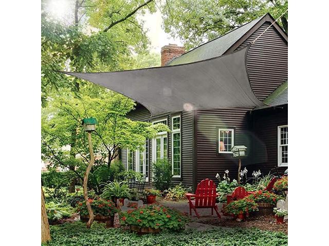 Sun Shade Sail,6' x 8' Rectangle Durable Roll Up Sun Shade Cover Cloth for Outdoor Patio Garden Canopy Sunshades Sail Grey 