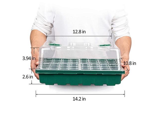 3-Pack 1014 Flat Seed Trays with Humidity Dome Germination kit 144 Cells Trays 