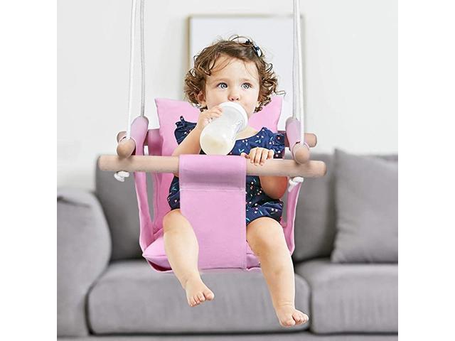 Nest Hanging Swing Kids Seat Indoor Outdoor Hammock Exercise Pink Toddler New 