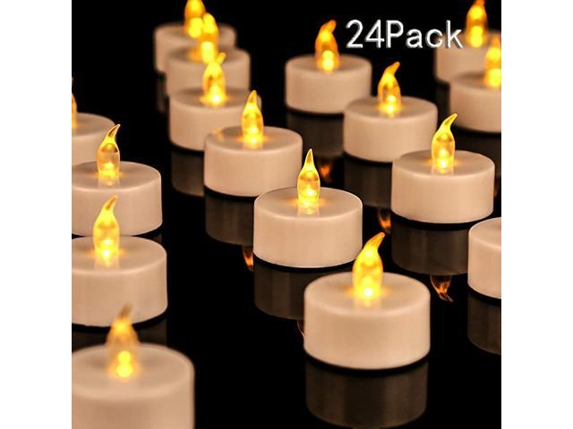 24Pack Battery Tea Lights LED Tea Lights Realistic and Bright ...