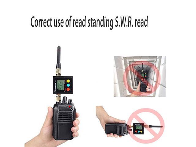HF RF Meter HAM Two-Way Radio SO239 Connector PM-120W Digital VHF UHF 125-525Mhz Power SWR Meter and Frequency Counter with Ground Plate