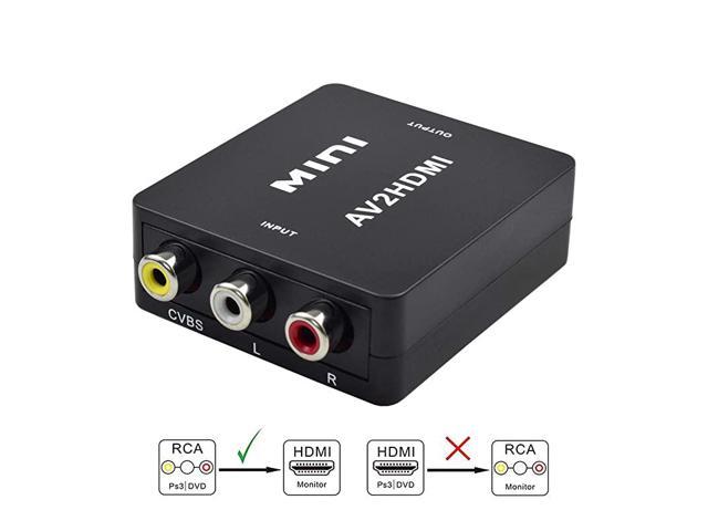 AV to HDMI tend 1080P Mini 3RCA AV CVBS Composite to HDMI Video Audio ...