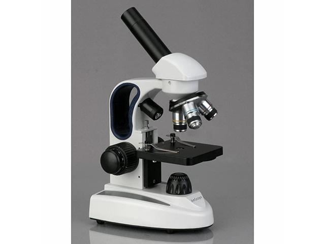 Single-Lens Condenser Plain Stage 110V or Bat Upper and Lower LED Illumination with Rheostat WF10x and WF25x Eyepieces Coaxial Coarse and Fine Focus Brightfield AmScope M158C-2L-PB10-WM Cordless Compound Monocular Microscope 40x-1000x Magnification 
