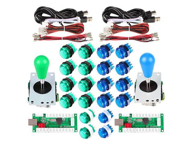2x Joystick 20x LED Arcade Buttons 2-Player DIY Arcade Kit 2x USB Encoder 
