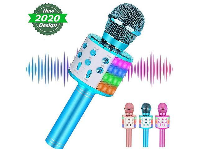 Best Gift Toy Microphone for Kids Christmas Kids Microphone Karaoke with LED Lights Karaoke Microphone for Car Generie Bluetooth Microphone for Kids Black 