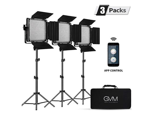 TLCI97 Camera Video L GVM 480 Led Bi-Color Video Light with APP Remote Control Variable CCT 2300K-6800K and 10%-100% Brightness with Digital Display for youtube Studio Photography Shooting with CRI97