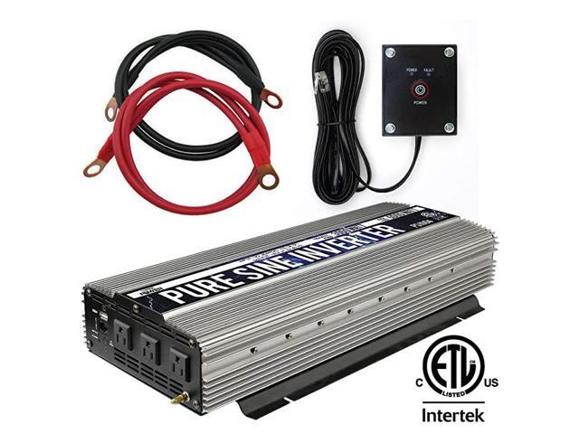 PS1004 3000W Continuous 6000W Surge Peak Power Pure Sine Wave Inverter with Starter Cables and 4 Output Sockets