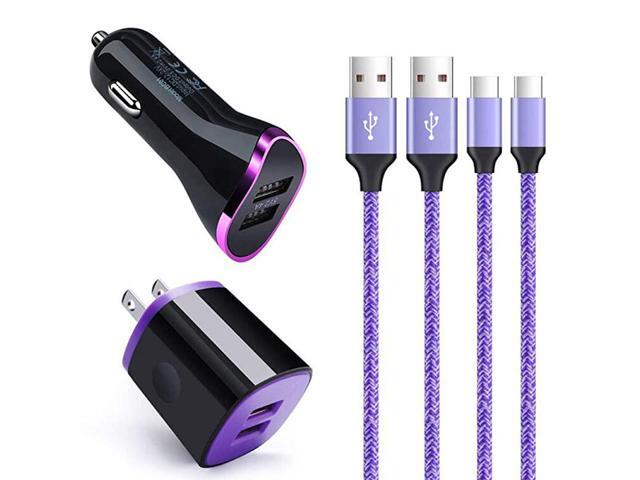 C Car Charger Wall Charger Plug 6ft USB C Cable Fast Charging Cord Compatible for Samsung Galaxy S10 S10E A20 A50 A80 S9 A21 S20LG Stylo 6 5 4 V50 V40 V35 V30S V30 V20 G9 G8S G8 G7 ThinQ G6 Q70