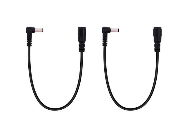 2 Pack 10 Inch 55mm x 25mm DC Power Extension Cable 90 Degree