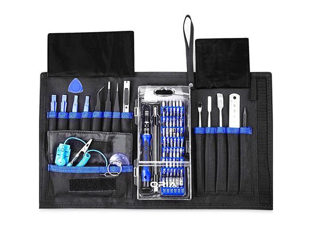 Precision Screwdriver Set 86 in 1 with 57 Bits Repair Tool Kit Portable Bag for Cellphone Game Console Tablet and Other Devices Blue