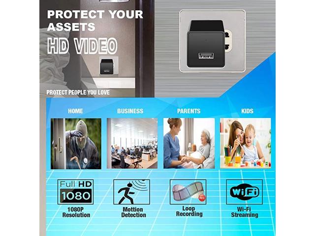 1080P HD Wi-Fi USB Phone Charger Camera Nanny Cam24/7 USA TECH SUPPORT 