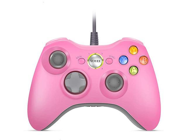 Controller Replacement for Xbox 360 Controller Wired Controller with Upgraded Joystick Compatible with Microsoft Xbox 360 SlimPC Windows 1087 Pink