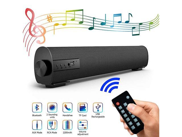 Outdoor/Indoor Bluetooth Stereo Speaker with Remote Control Home Theater Sound bar with Built-in Subwoofers for Phones/Tablets Wired & Wireless Soundbars for TV/PC 
