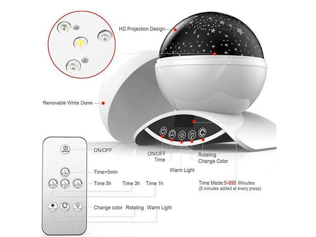 360 Rotating and LED Timer Auto-Shutdown Green Amouhom Upgrade Remote Control Light Projector Gifts for Kids. Star Sky Night Light Rechargeable Battery 