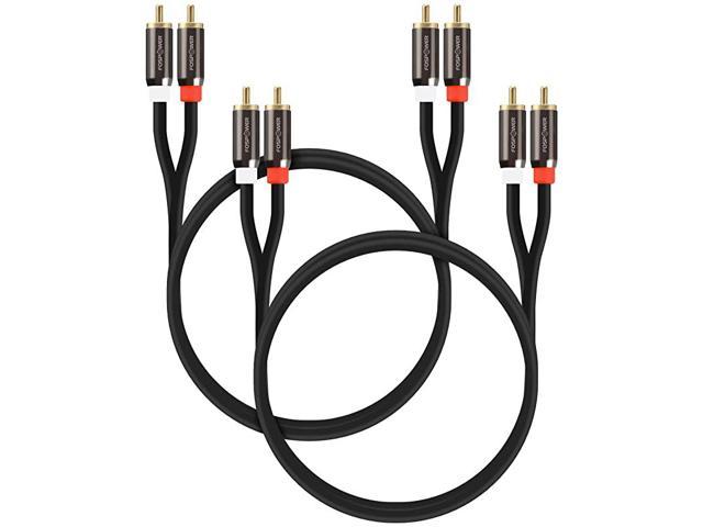 2 Pack 2 RCA MM Stereo Audio Cable 24K Gold Plated | Copper Core 2RCA Male to 2RCA Male LeftRight Premium Sound Quality Plug 3FT