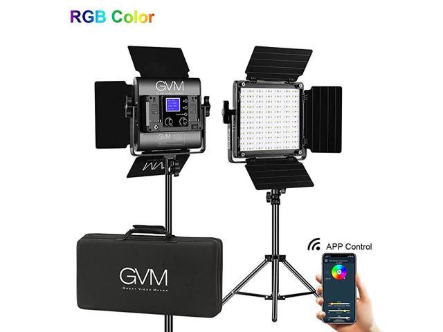 2 Packs Led Panel Light GVM RGB LED Video Lighting Kit Video Lighting Kit for YouTube Photography Lighting 3200K-5600K 800D Studio Video Lights with APP Control 