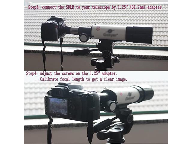 D80 D40 D60 D800 D50 D40x D70 T-Ring and M42 to 1.25 Telescope Adapter,Fits Nikon D90 D700 All Nikon SLR Cameras 