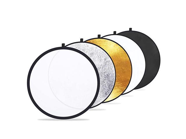 White Black Gold 60cm Silver 5 in 1 Collapsible Photographic Light Reflector 